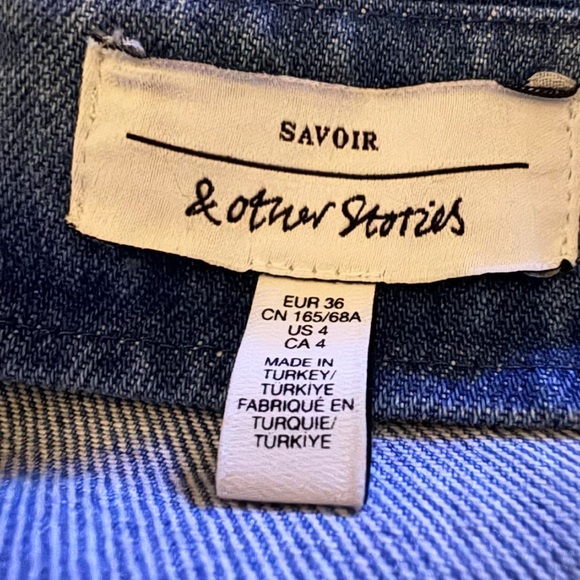 EUC & Other Stories savoir collection asymmetric draped denim skirt - Picture 3 of 4